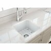 Bocchi 18 in W x 18 in L x 8 in H, Fireclay, Fireclay Kitchen Sink 1359-002-0120